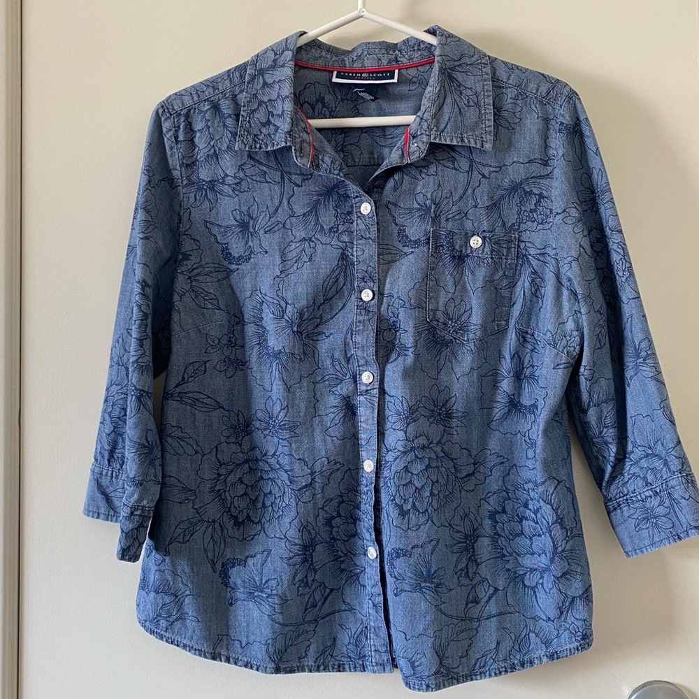 Karen Scott Petites Button‎ Down Shirt